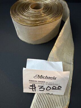 Gold Wired Ribbon XL Spool